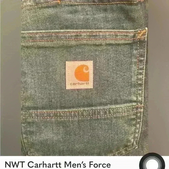 NWT Carhartt Men's Force
Relaxed Low Rise 5 Pocket Jeans.
Size 36" x 32" - Picture 4 of 5
